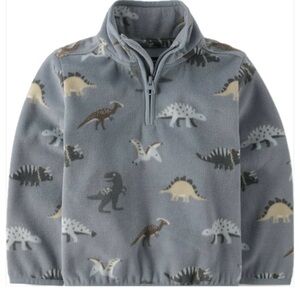The children’s place,Gray Dinosaur Print Fleece Pullover.